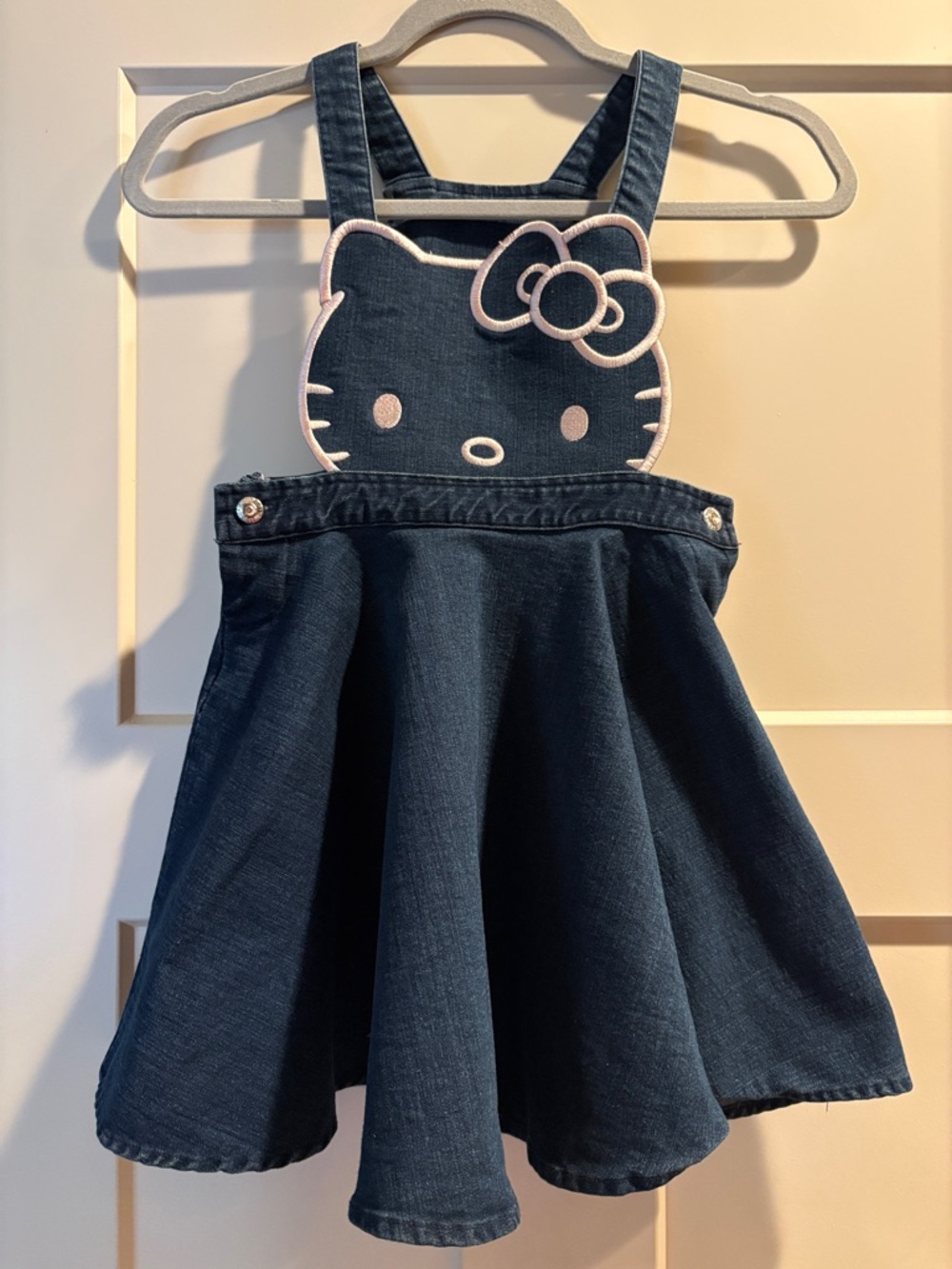 Hello Kitty Navy Denim Overall Skirt -6X - Back to school